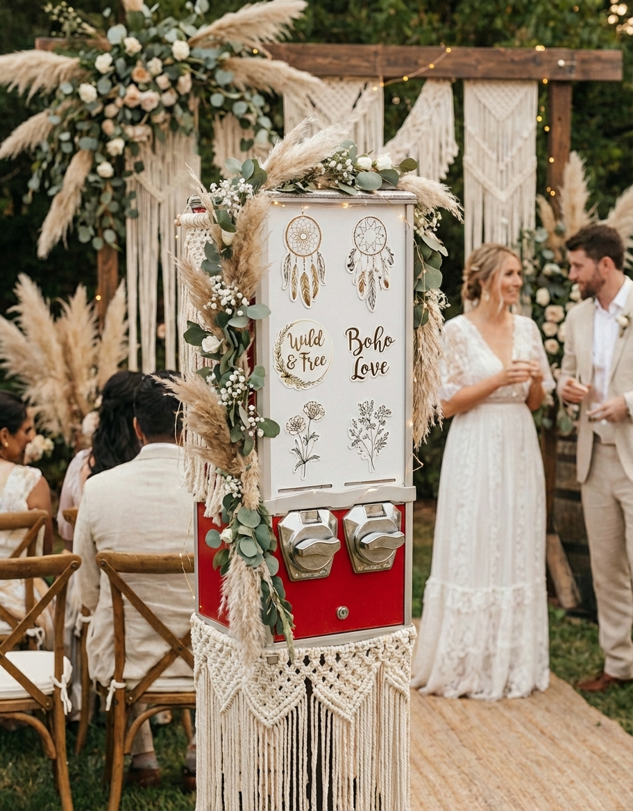 Boho wedding sticker collection example